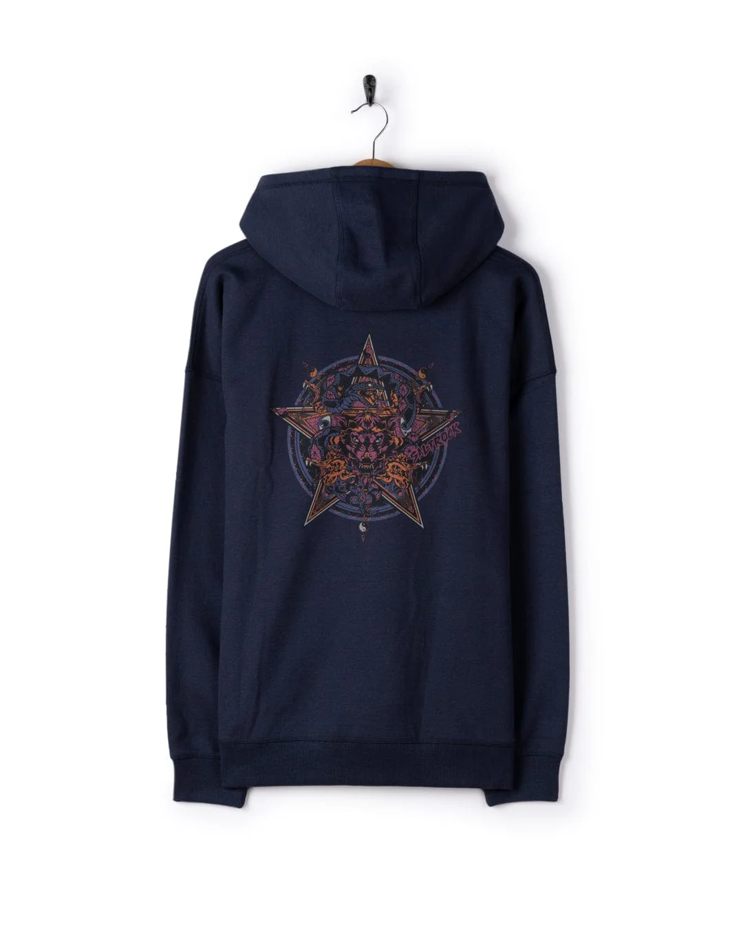 Wolfscale II Mens Oversized Pop Hoodie in Blue - Image 6