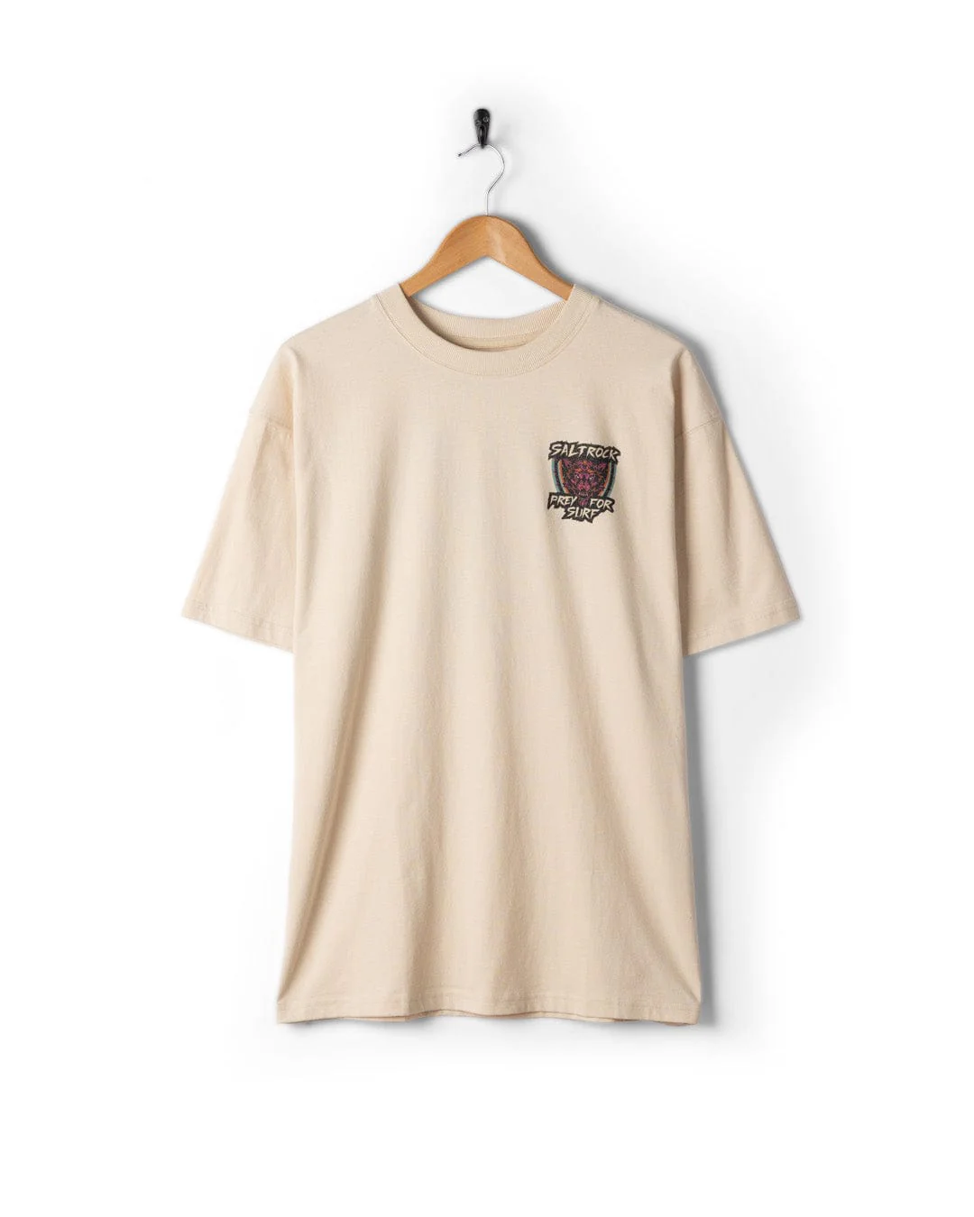 Wolfscale II Mens Oversized Short Sleeve T-Shirt in Cream - Image 6
