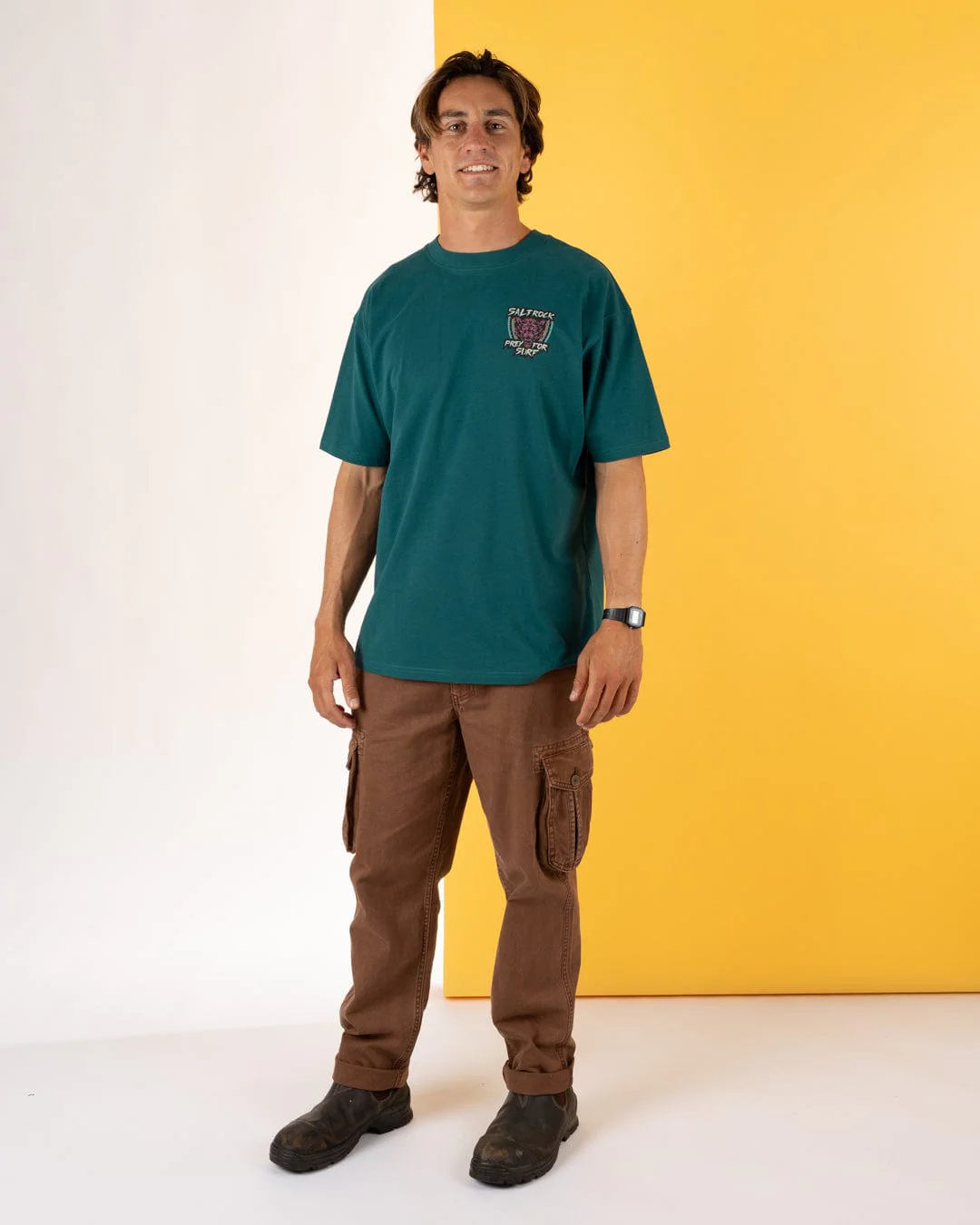 Wolfscale II Mens Oversized Short Sleeve T-Shirt in Teal - Image 6
