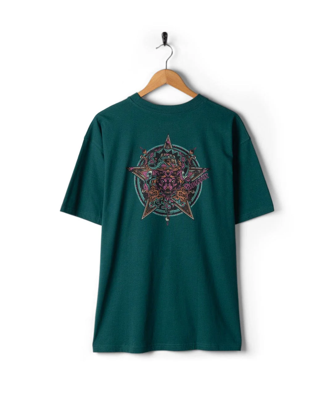Wolfscale II Mens Oversized Short Sleeve T-Shirt in Teal - Image 7