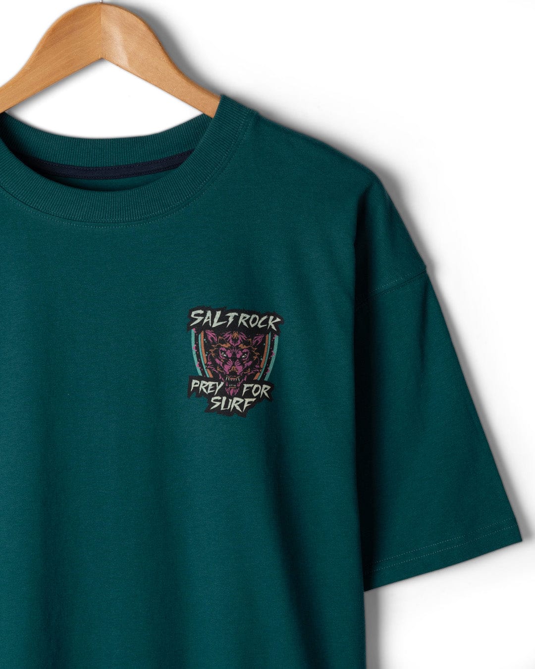 Wolfscale II Mens Oversized Short Sleeve T-Shirt in Teal - Image 9