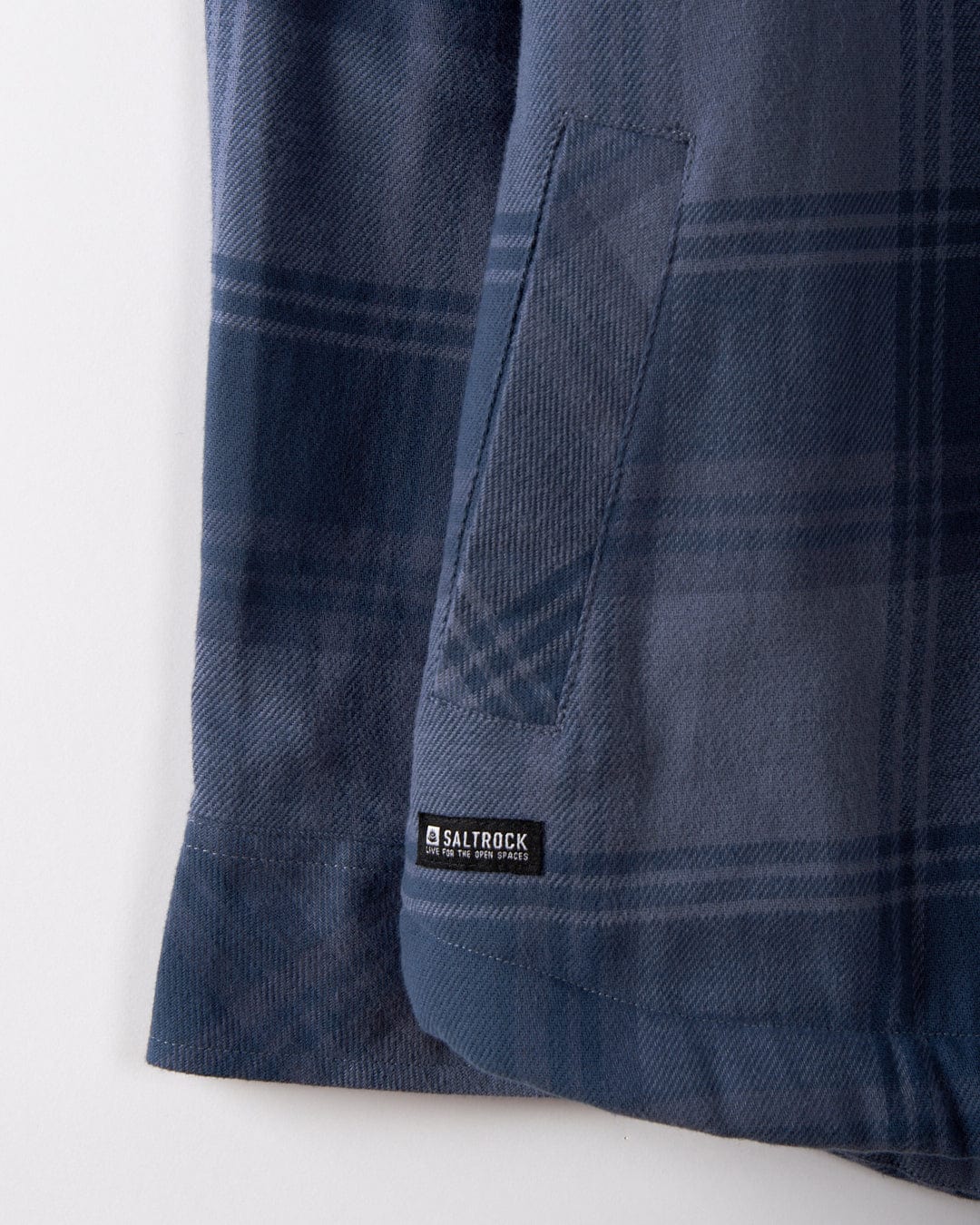 Woody Mens Sherpa Lined Shacket in Mid Blue - Image 6