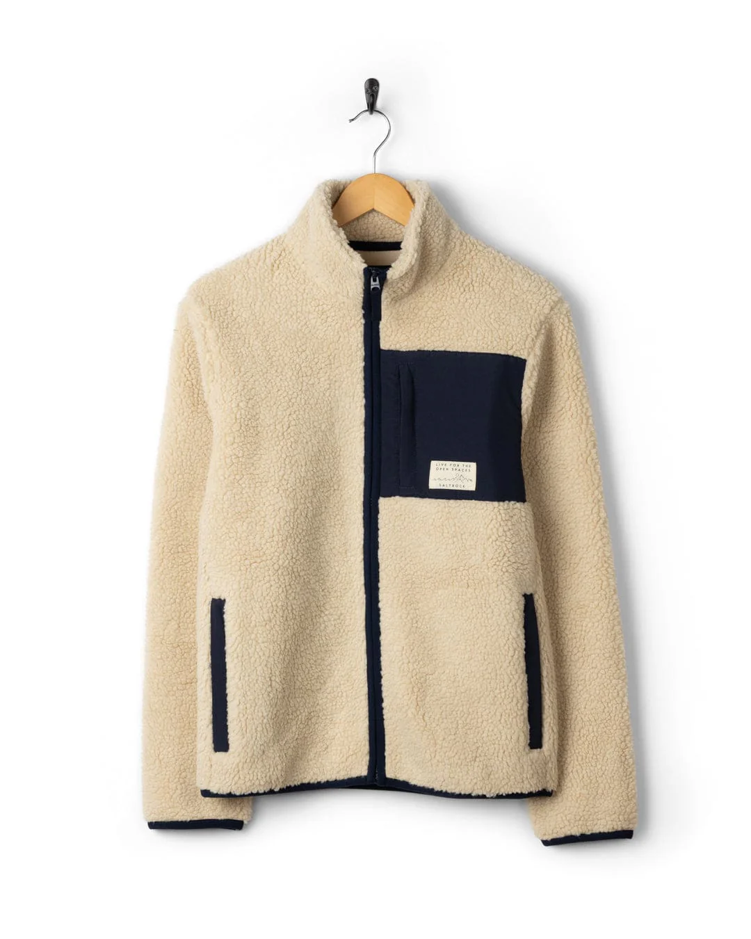 Wrenna Womens Zip Through Fleece in Cream - Image 2