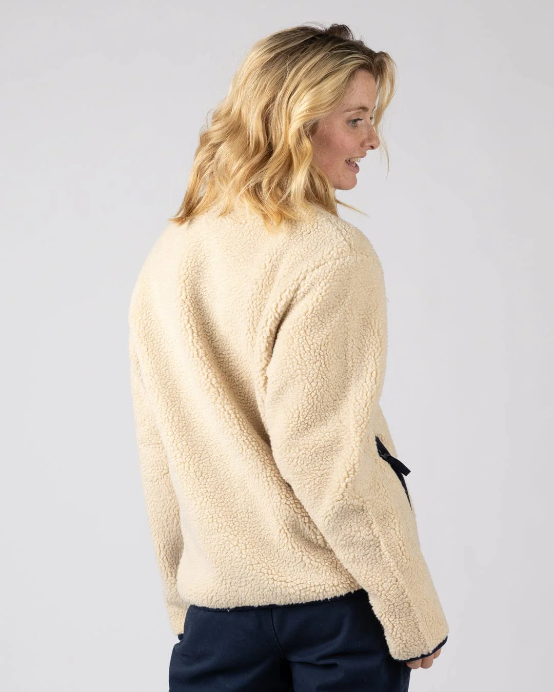 Wrenna Womens Zip Through Fleece in Cream - Image 6