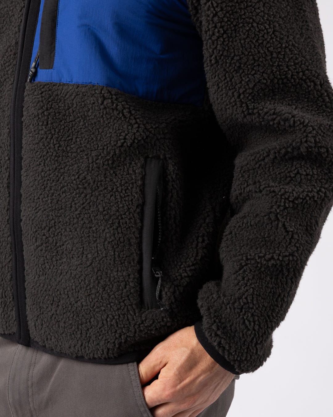 Wye 2 Mens Sherpa Fleece in Grey/Blue - Image 14