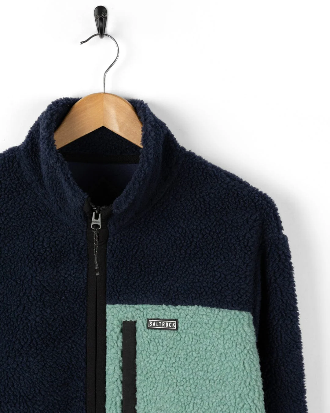 Wye Mens Borg Zip Fleece in Blue - Image 10