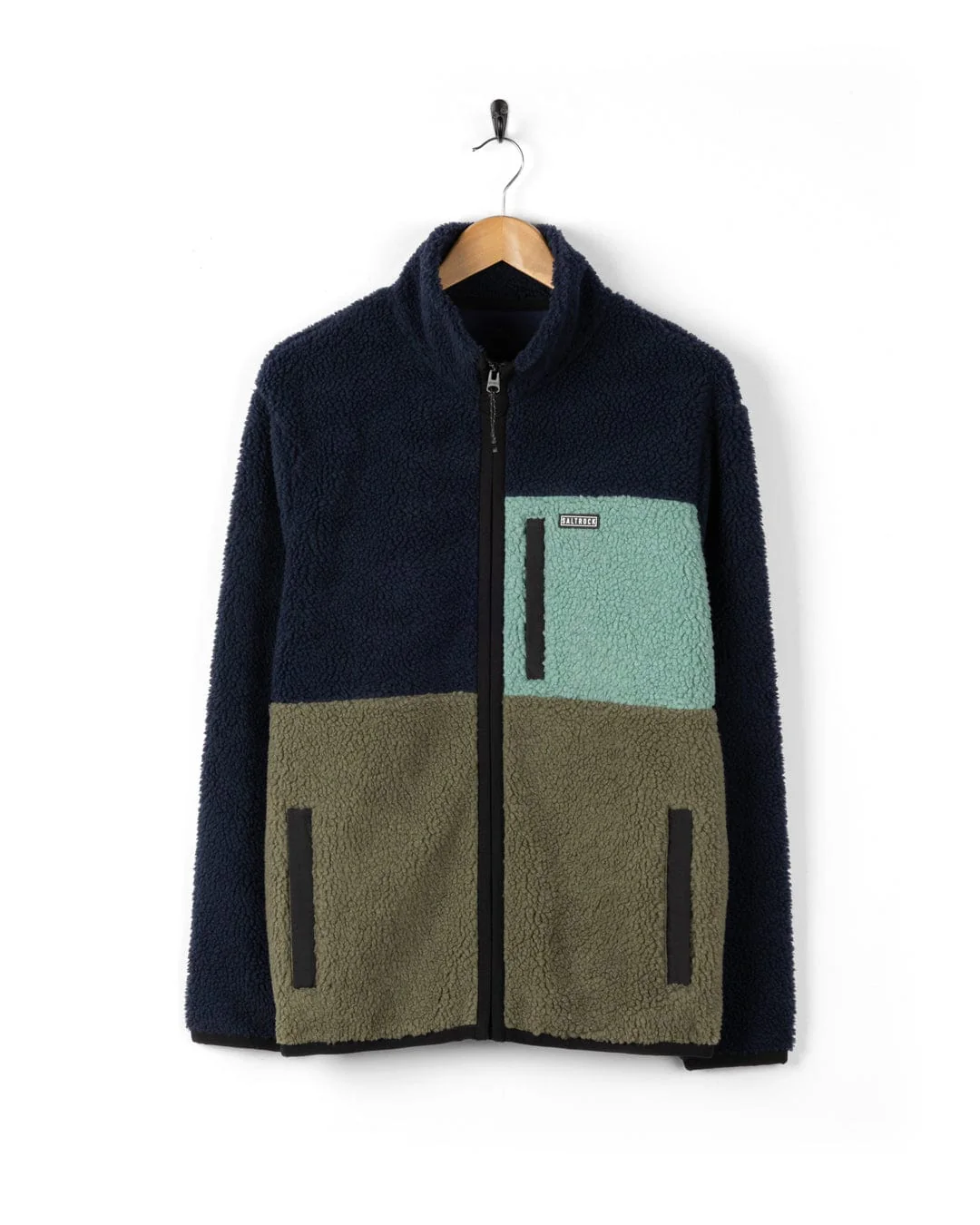 Wye Mens Borg Zip Fleece in Blue - Image 9