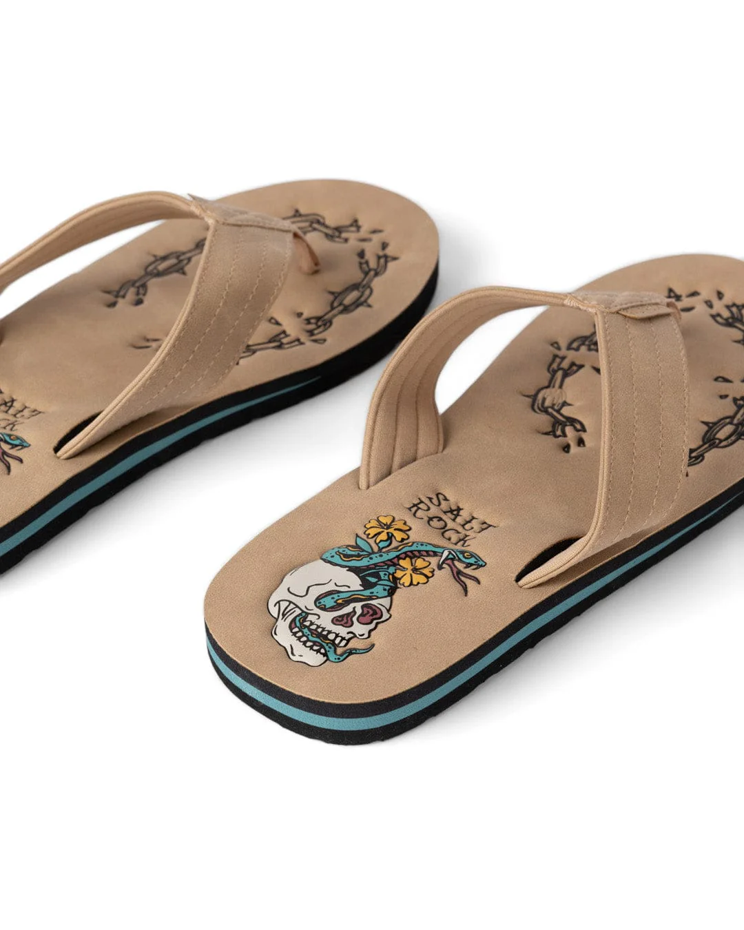 Yesterday's Youth Mens Flip Flops in Beige - Image 4