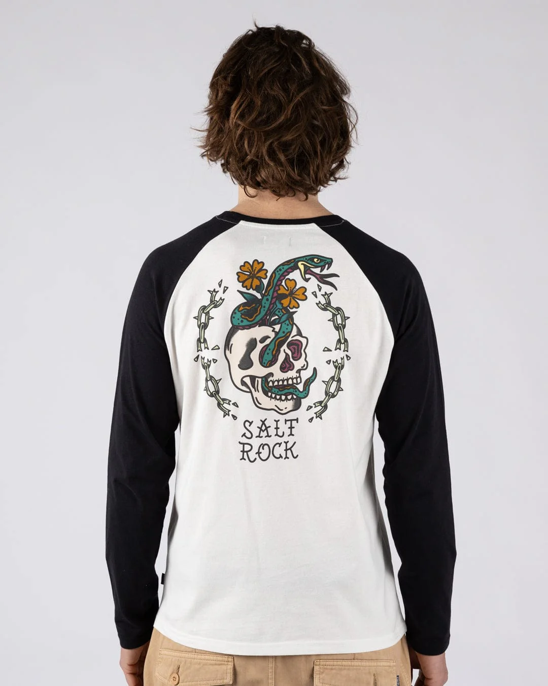 Yesterday's Youth Mens Long Sleeve Raglan T-Shirt in Black