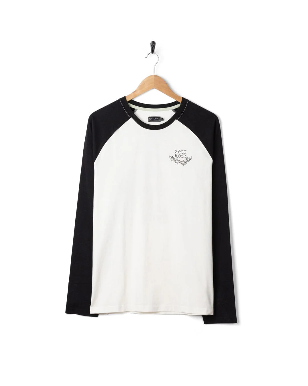 Yesterday's Youth Mens Long Sleeve Raglan T-Shirt in Black - Image 7