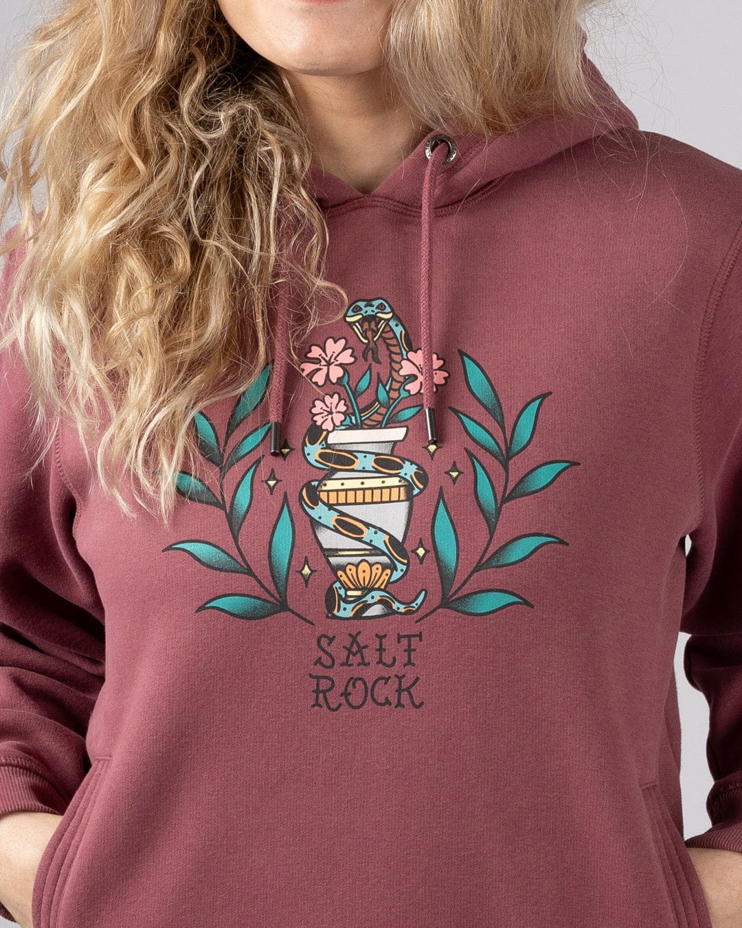 Yesterday's Youth Womens Pop Hoodie in Dark Pink - Image 2