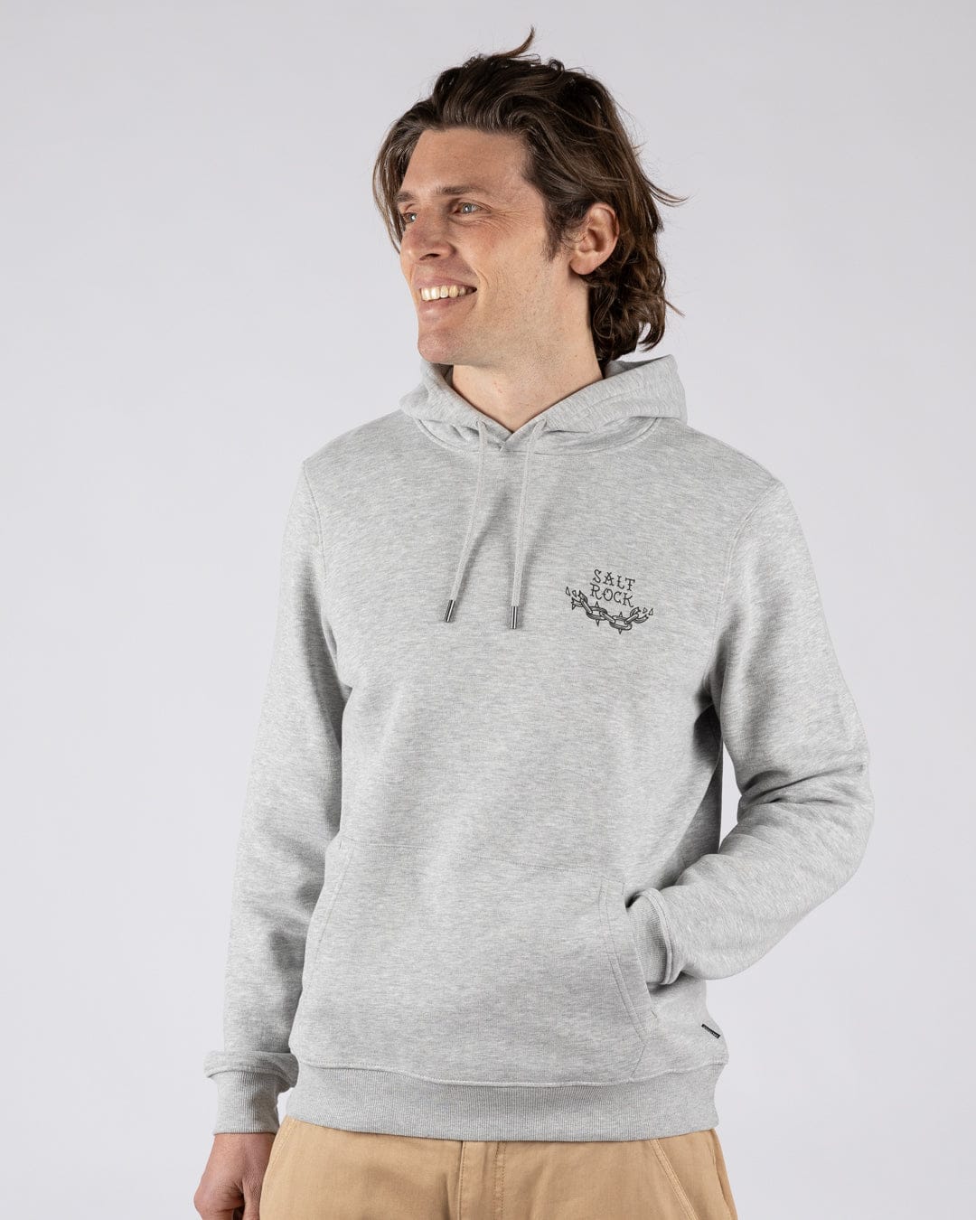 Yesterday's Youth  Mens Pop Hoodie in Grey - Image 3
