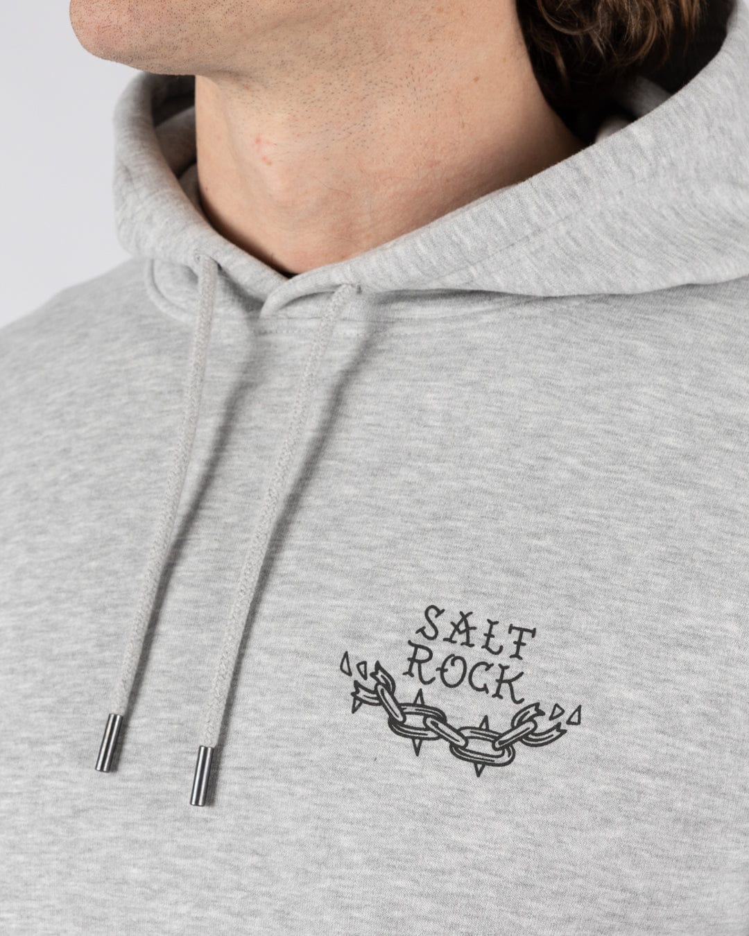 Yesterday's Youth  Mens Pop Hoodie in Grey - Image 4