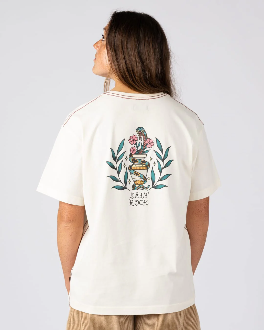 Yesterday's Youth Womens Oversized Short Sleeve T-Shirt in Cream