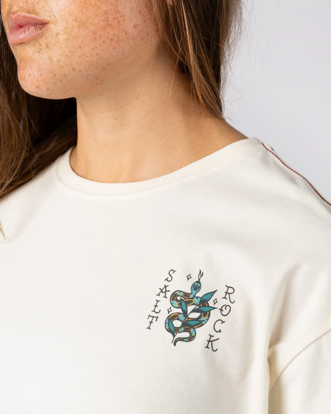 Yesterday's Youth Womens Oversized Short Sleeve T-Shirt in Cream - Image 5