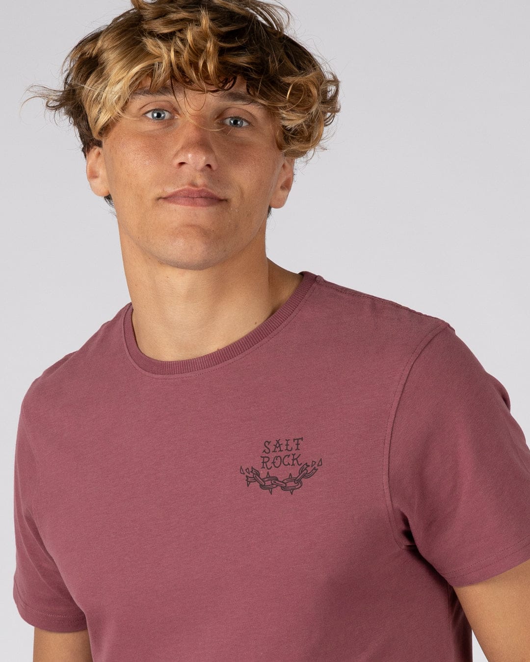 Yesterday's Youth Mens Short Sleeve T-Shirt in Dark Pink - Image 4