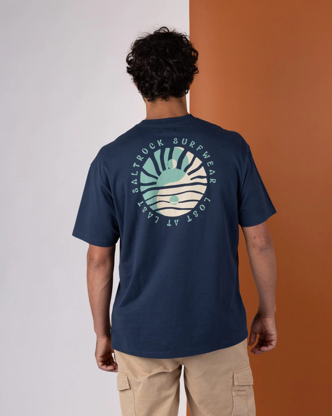 Yin Yang Sun Mens Short Sleeve T-Shirt in Blue