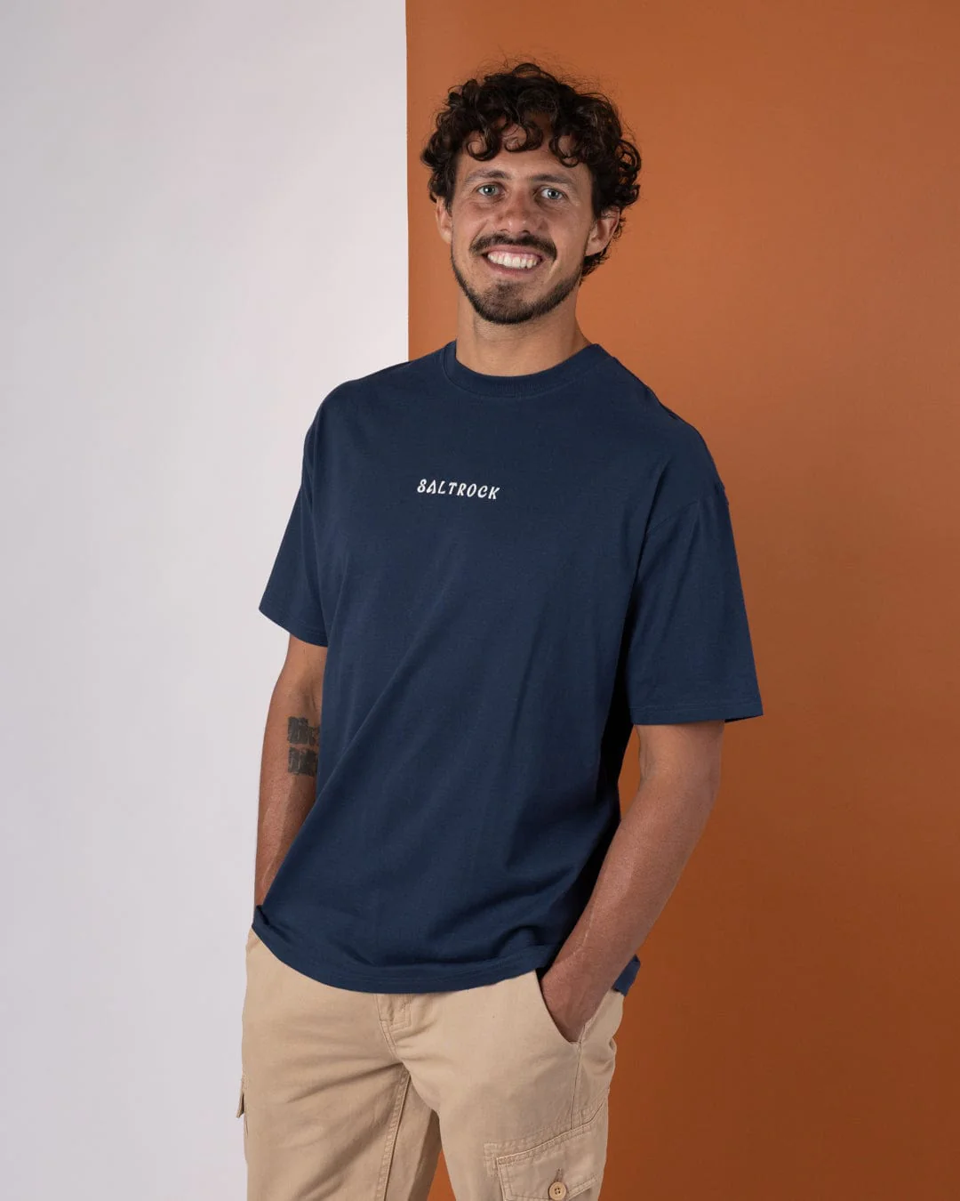 Yin Yang Sun Mens Short Sleeve T-Shirt in Blue - Image 3