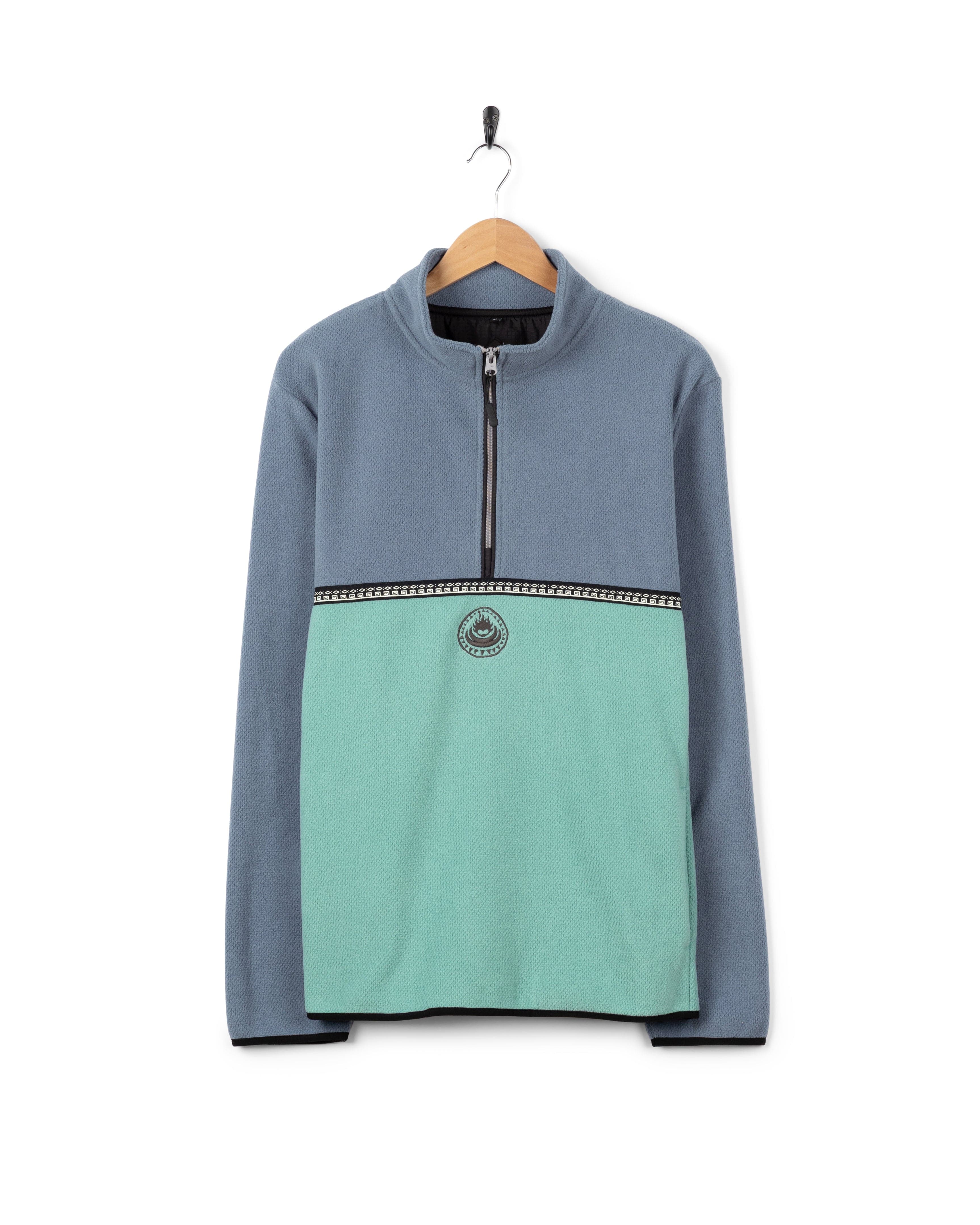Zaki  Mens 1/4 Neck Fleece in Blue - Image 6